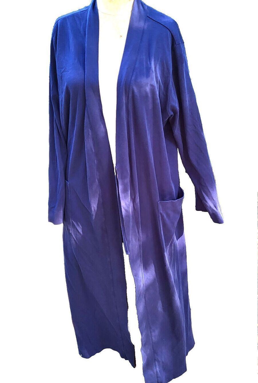 Land's End Robe Navy Blue Belted Lyocel Pockets Inner Tie no Outer XL